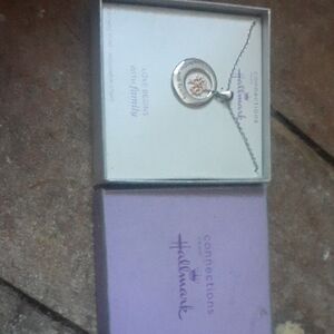 Hallmark Silver and Gold Spiral Pendant Necklace